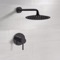 Matte Black Shower Faucet Set With Rain Shower Head